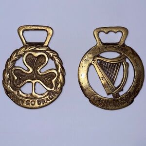 Vintage Authentic Horse BRASS Set of 2 Ireland and Guinness